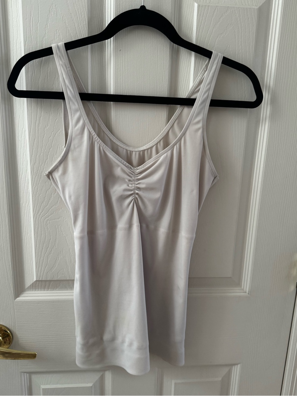 Ambrielle White Ruched Shapewear Tank